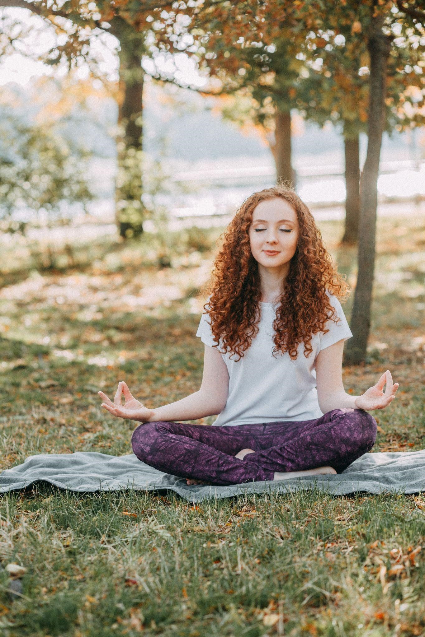 Girl sitting meditating