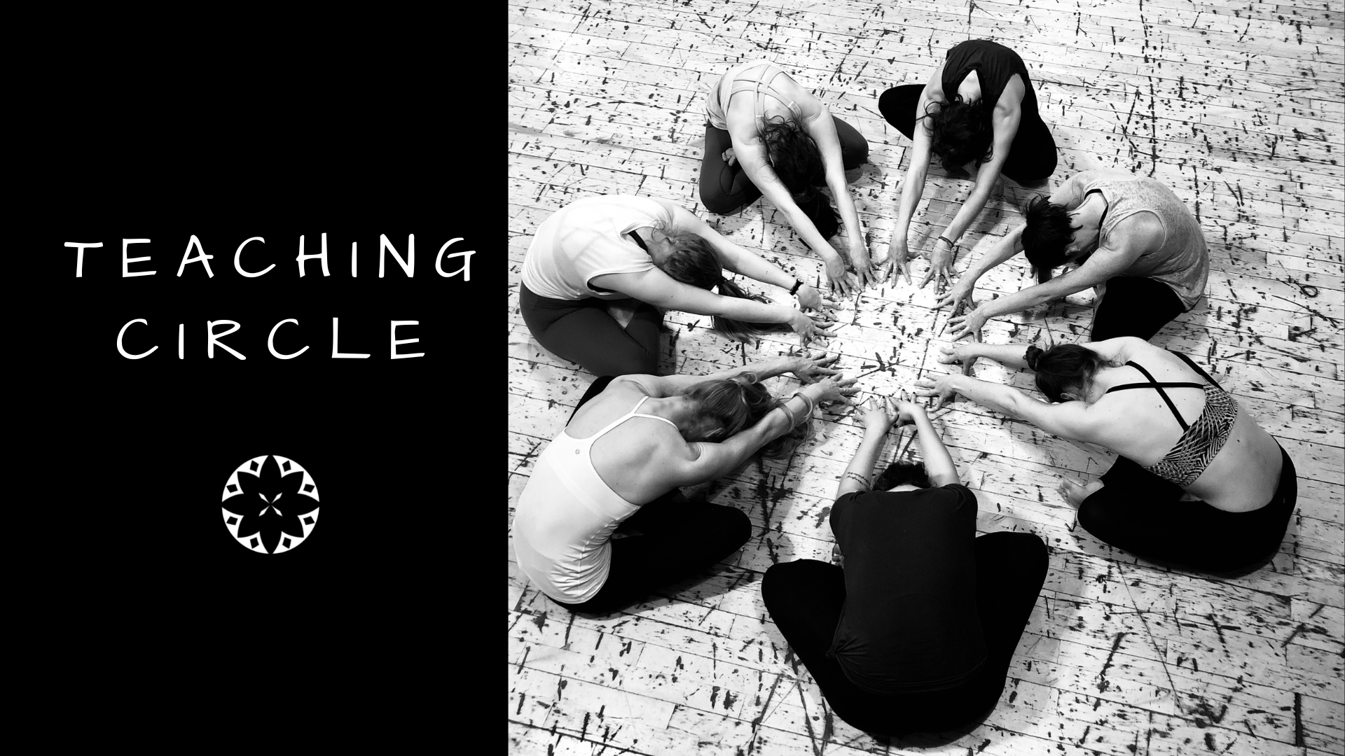 circle of teachers in a forward fold